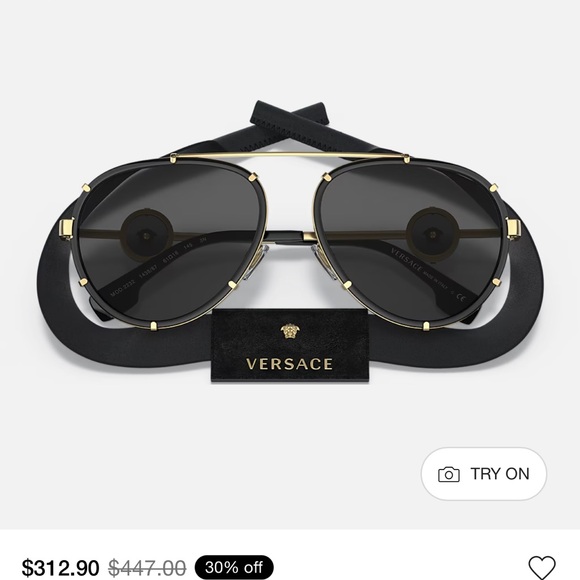 Versace Black and Gold Sunglasses